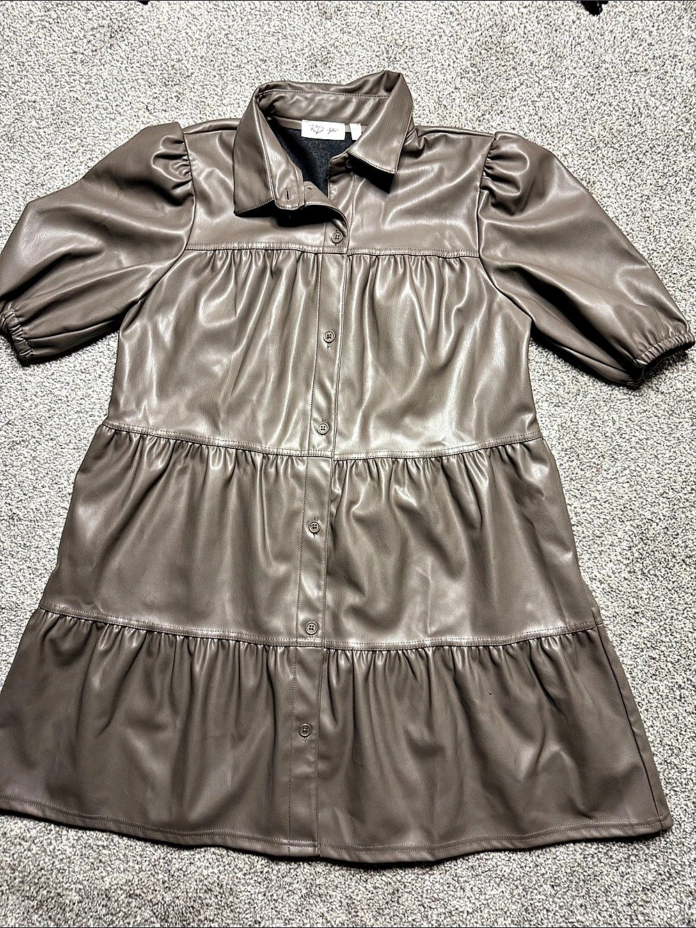 R.D. Style Tiered Mini Dress in Brown Size Small Like New